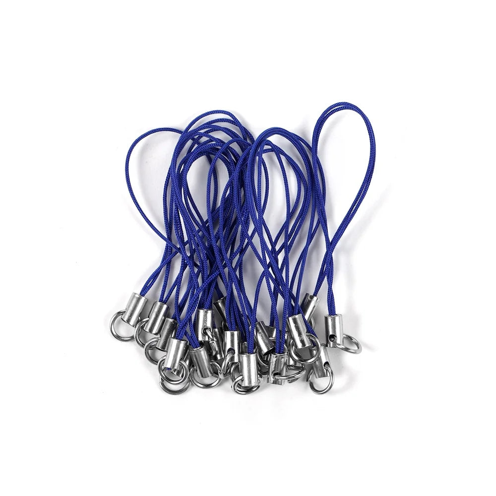 50/100pcs Strap Charm Cord Lanyard Strap Cords Lobster Clasp Rope Keychains Hooks Mobile Set Charms For DIY Jewelry Accessories